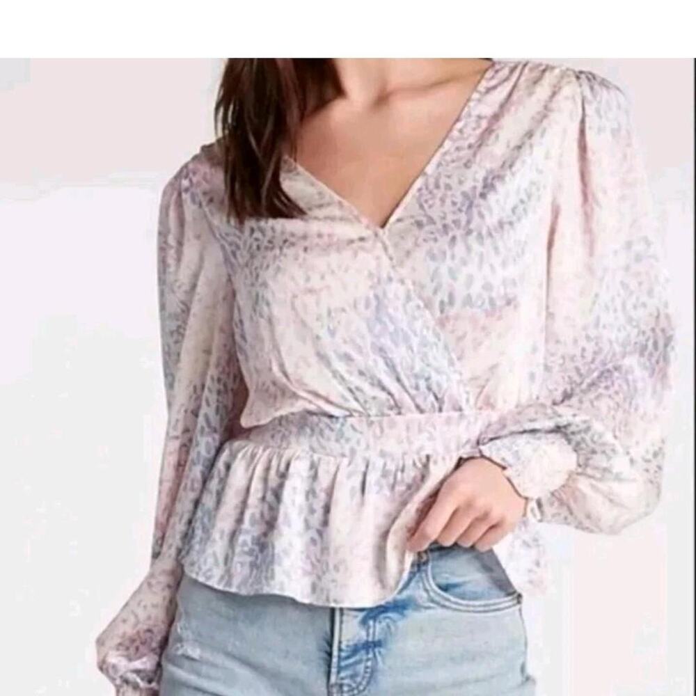 Express Silky Leopard Print Blouse in Size Small